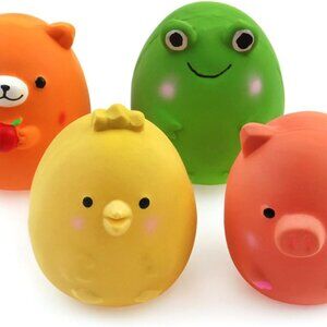 4PCS 2.4'' Squeak Latex Puppy Toy Funny Animal Sets Pet Interactive Play for Sma